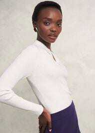 Sierra Knitted Shirt, Warm Ivory, hi-res