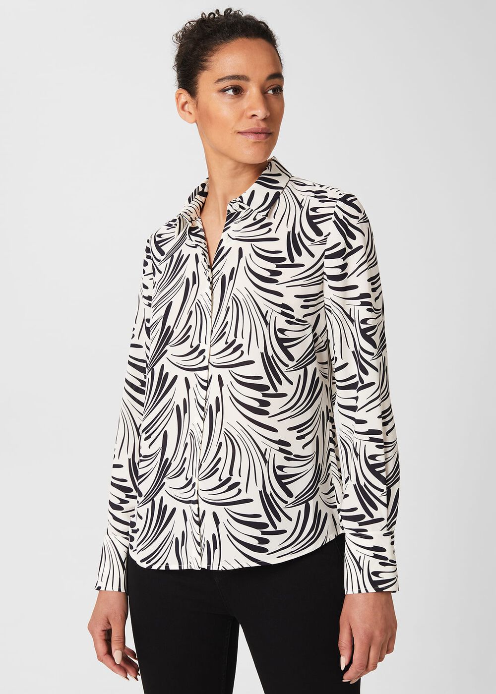 Alana Shirt, Ecru Navy, hi-res