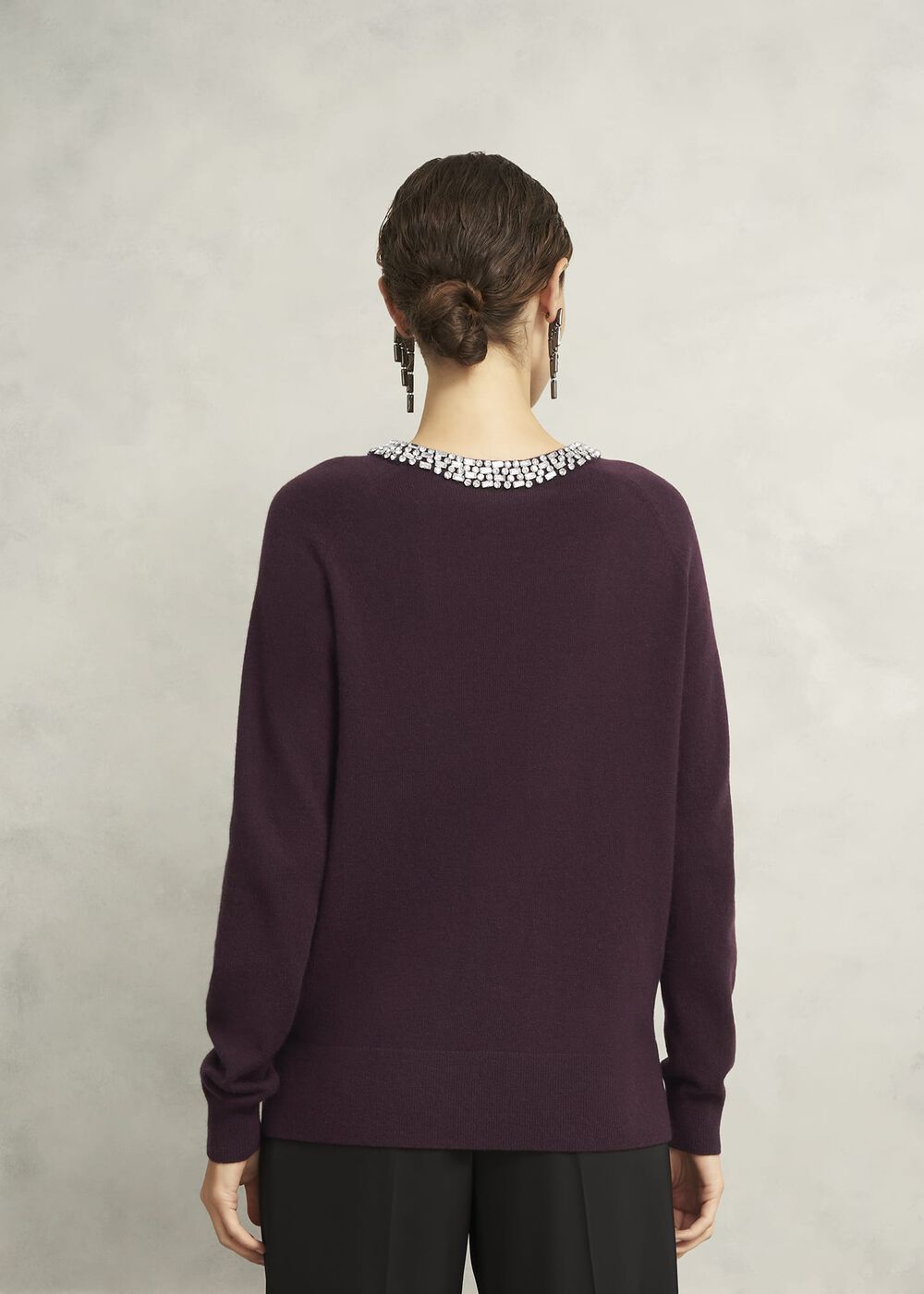 Sherry Wool Blend Gem Detail Sweater, Malbec Purple, hi-res