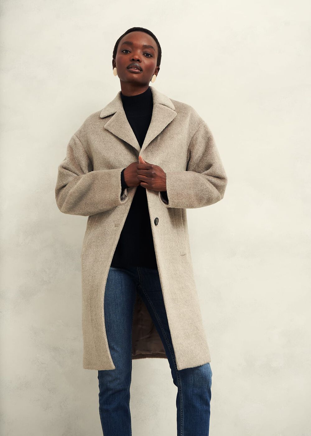 Bhavina Wool Blend Coat, Neutral, hi-res