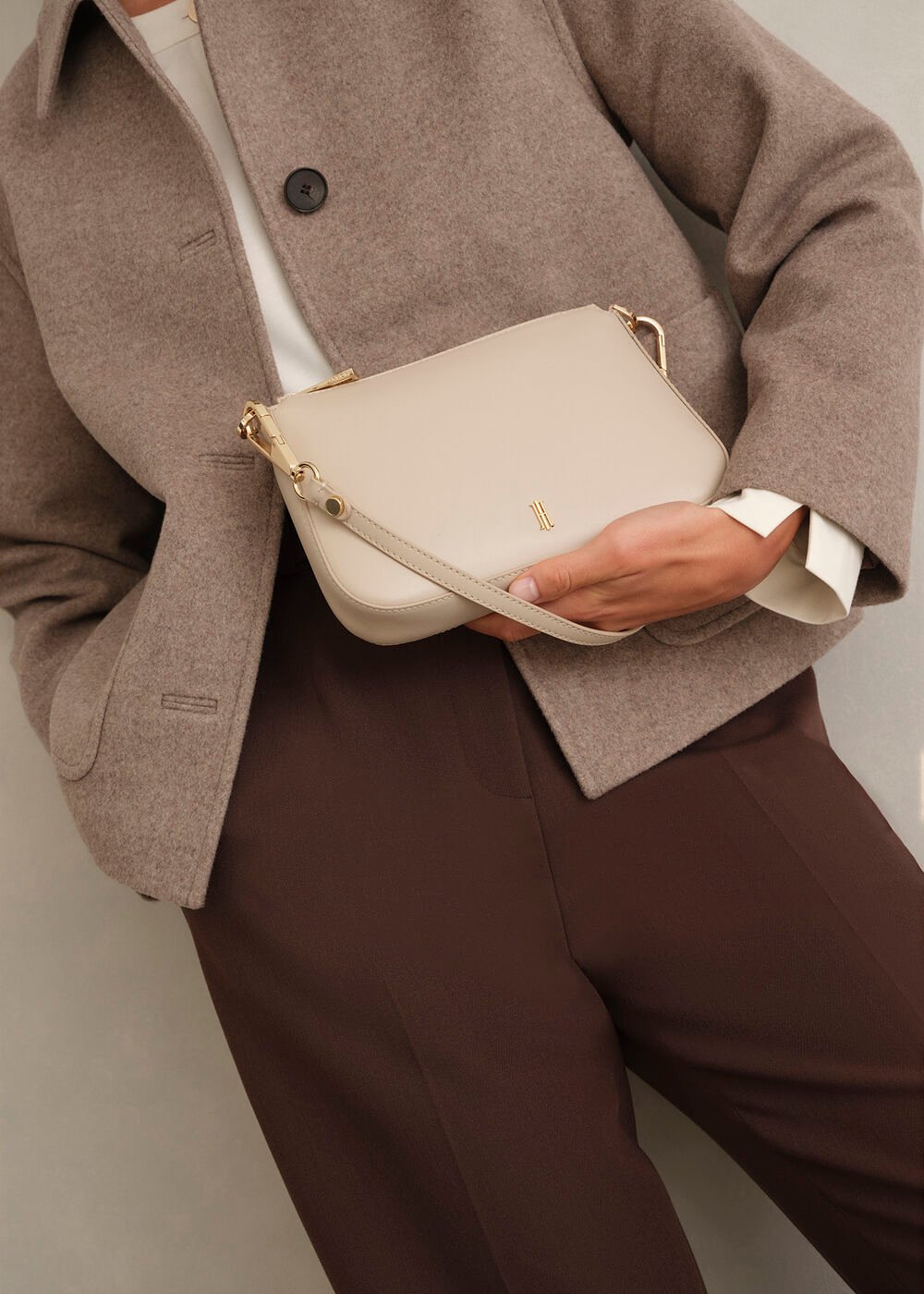 Briella Leather Bag, Light Beige, hi-res