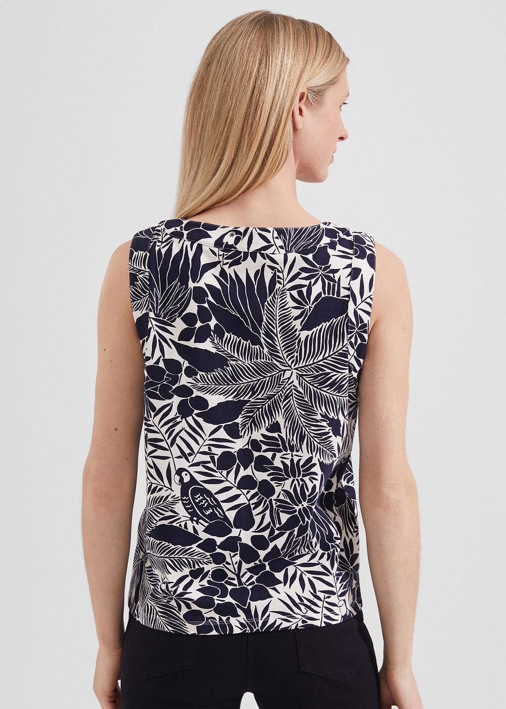 Maddy Printed Top, Ivory Navy, hi-res