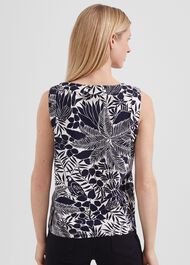 Maddy Printed Top, Ivory Navy, hi-res