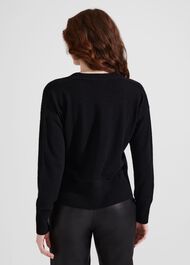 Karina Cashmere Cardigan, Black, hi-res