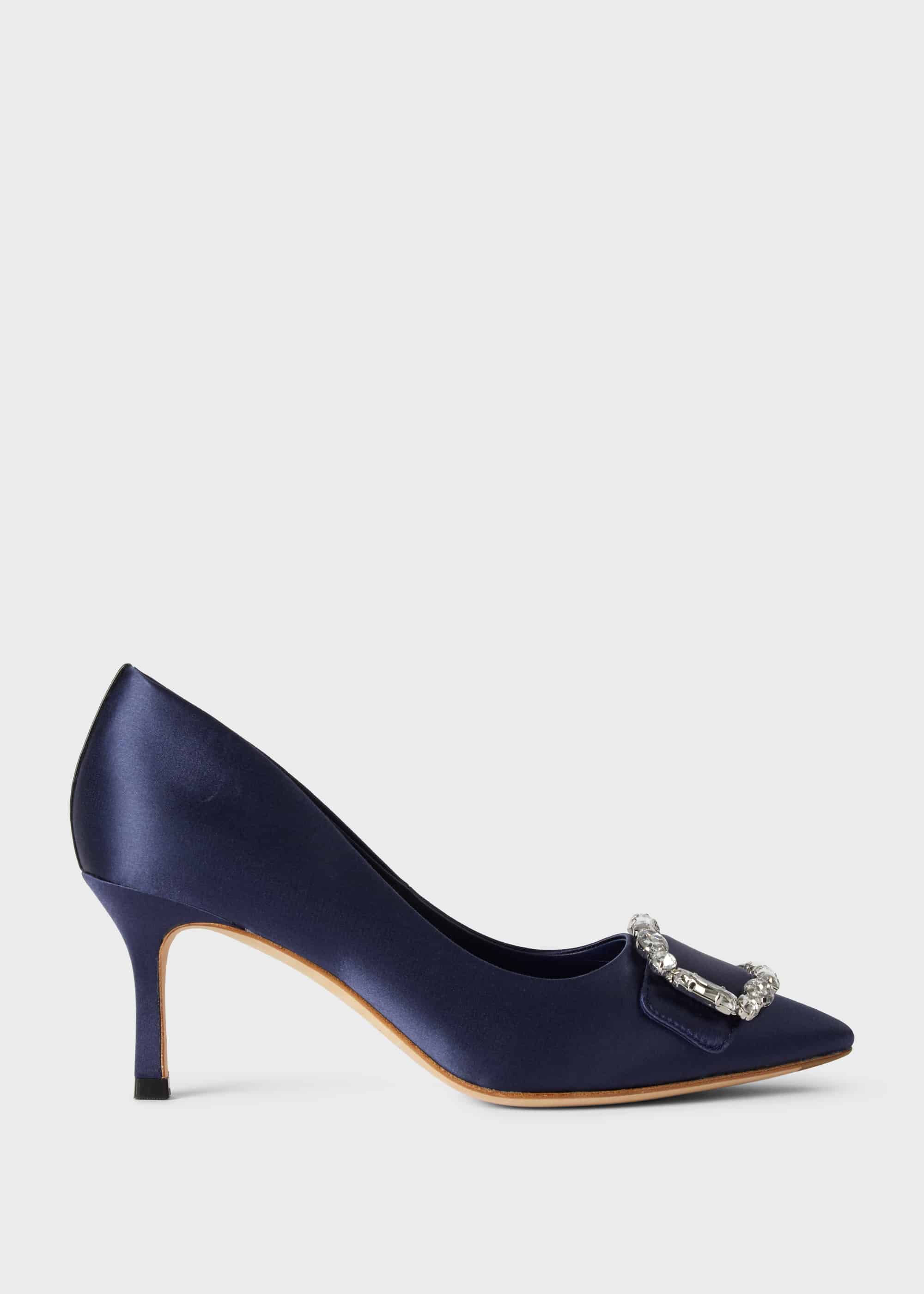 Lucinda Satin Jewel Court Shoes | Hobbs