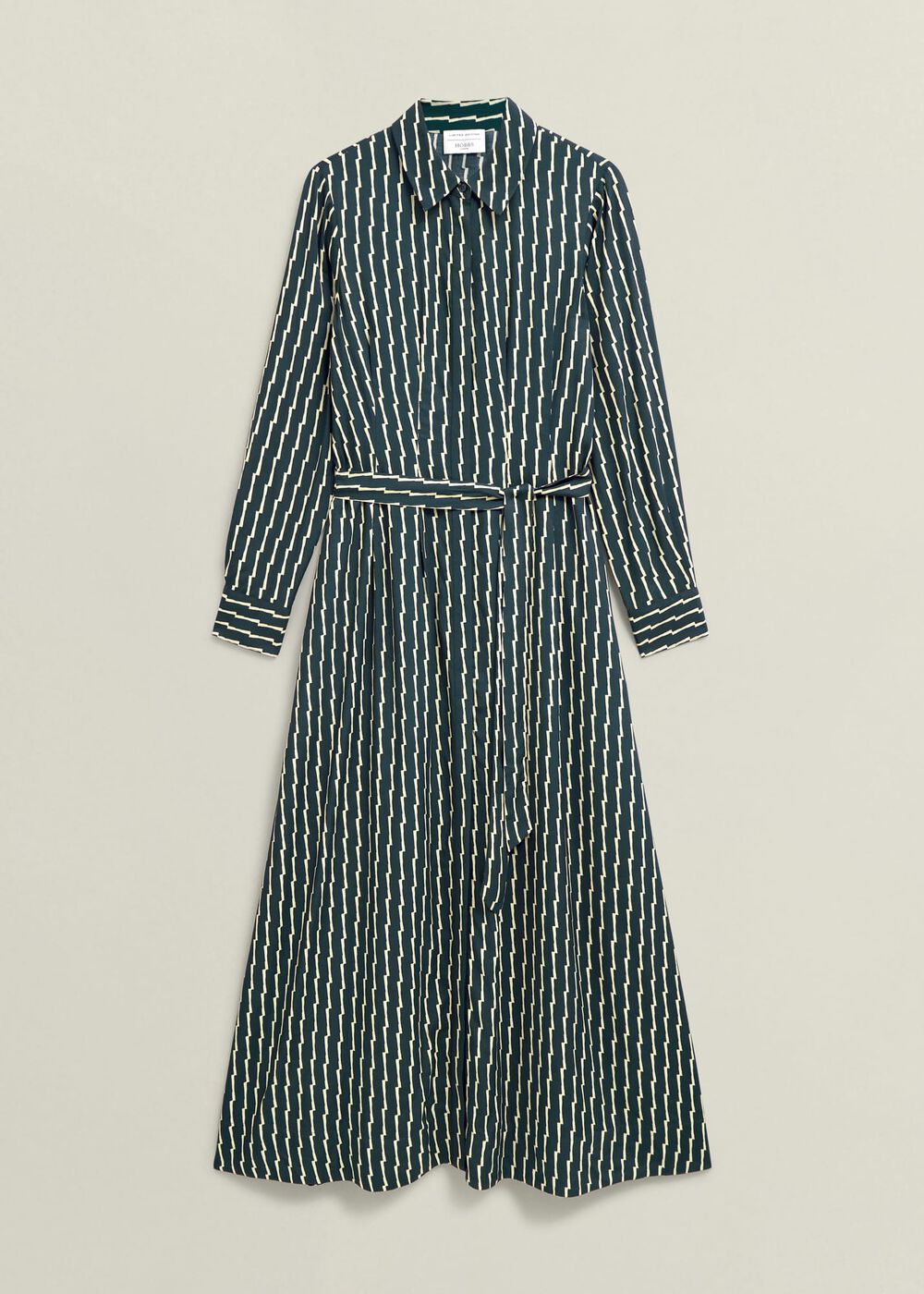 Serpentine Shirt Dress, Green Cream, hi-res