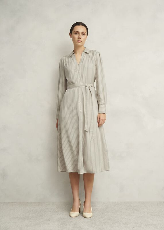 Neutral Eleanor Stripe Shirt Dress