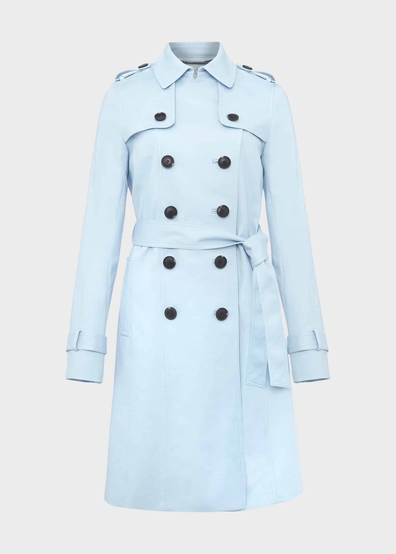 Petite Saskia Shower Resistant Trench Coat, Pale Blue, hi-res