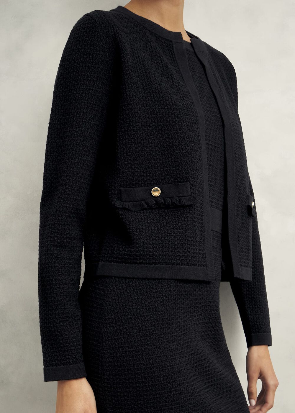 Petra Knitted Jacket, Black, hi-res