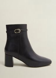 Gabriella Leather Ankle Boots, Black, hi-res