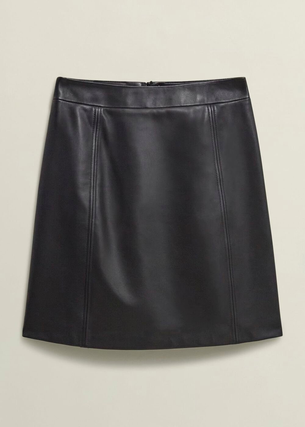 Annabelle Leather Skirt, Black, hi-res
