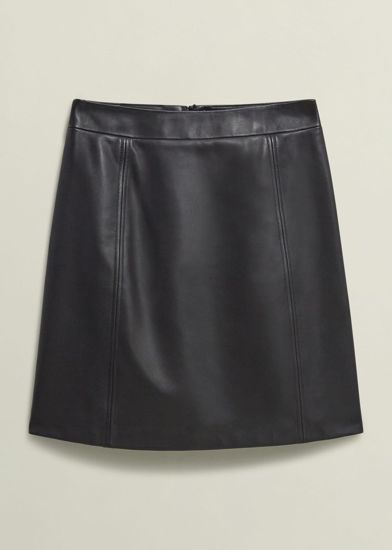 Annabelle Leather Skirt, Black, hi-res