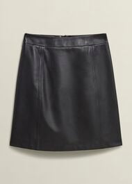 Annabelle Leather Skirt, Black, hi-res