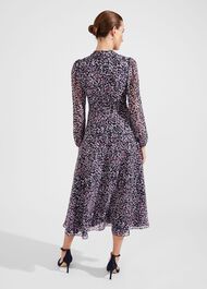 Petite Aurora Fit And Flare Dress, Navy Multi, hi-res