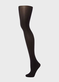 60-Denier Opaque Navy Tights, Black, hi-res