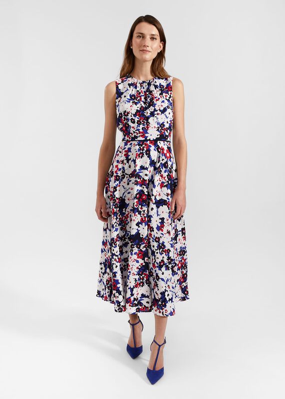 Carly Gathered Neck Floral Dress