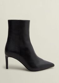 Aria Leather Ankle Boots, Black, hi-res