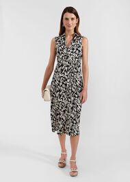 Clarissa Jersey Dress, Black Cream, hi-res