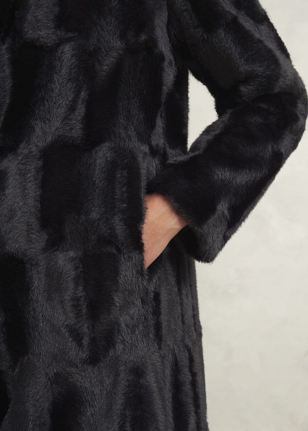 Petite Rosanne Faux Fur Coat, Black, hi-res
