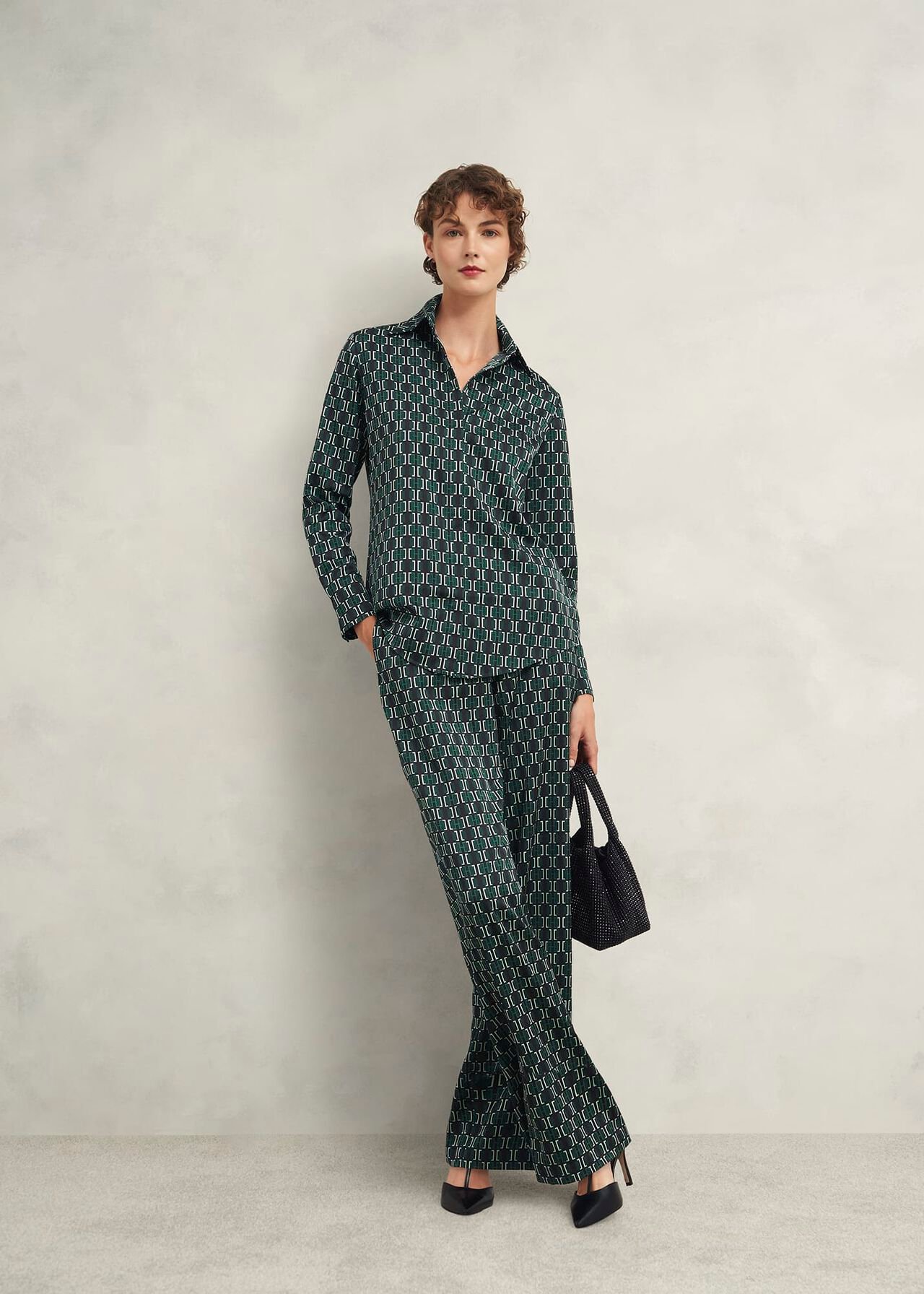 Finwell Satin Shirt, Multi, hi-res