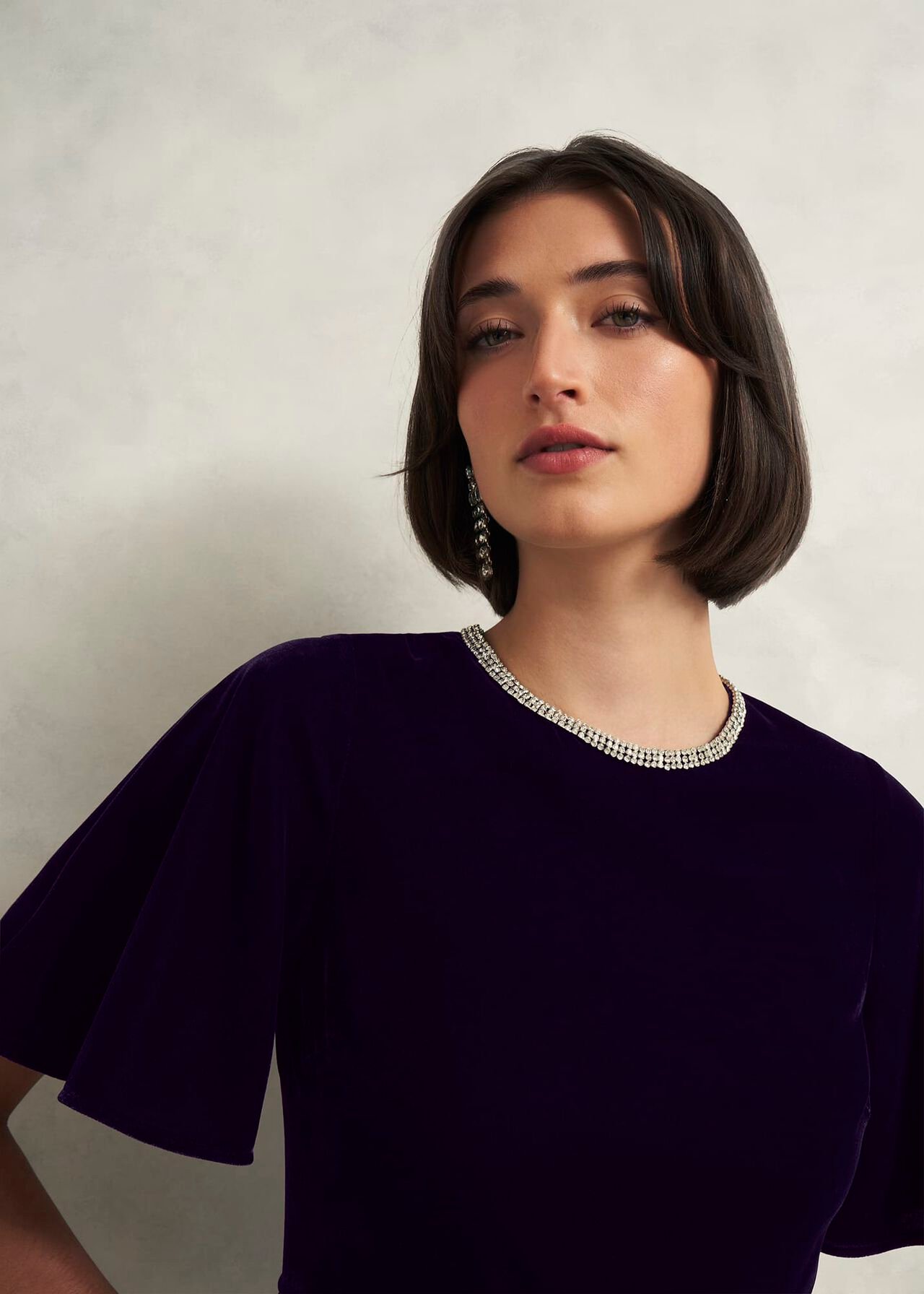 Petite Catalina Velvet Dress, Midnight Navy, hi-res