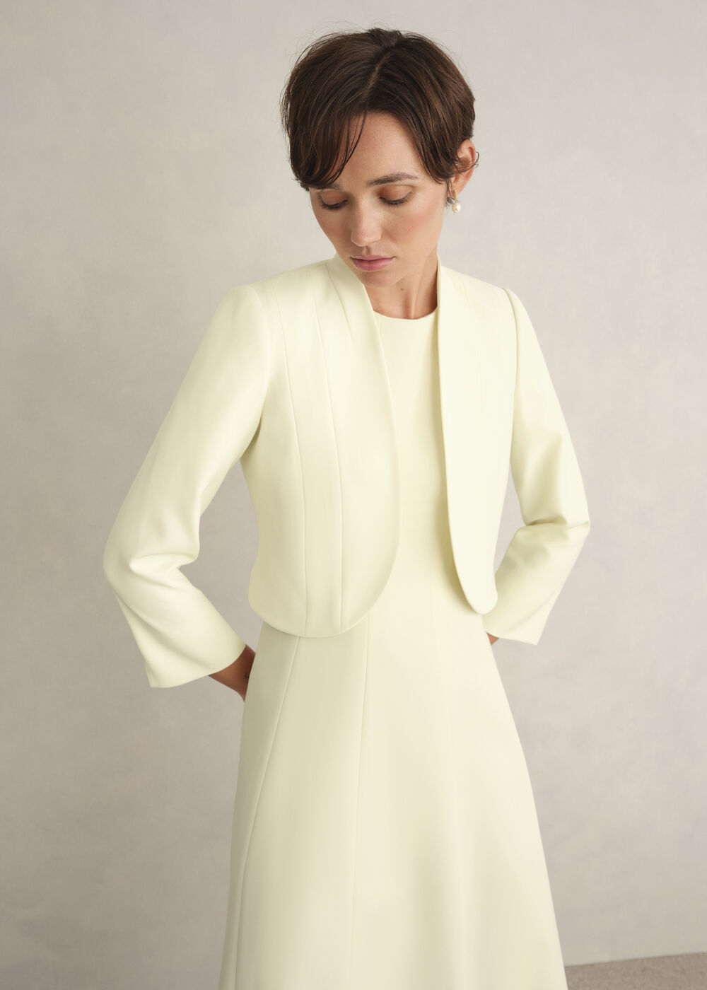 Eliana Seam Detail Jacket, Pale Yellow, hi-res