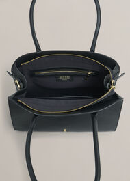 Alexis Leather Shoulder Bag, Black, hi-res