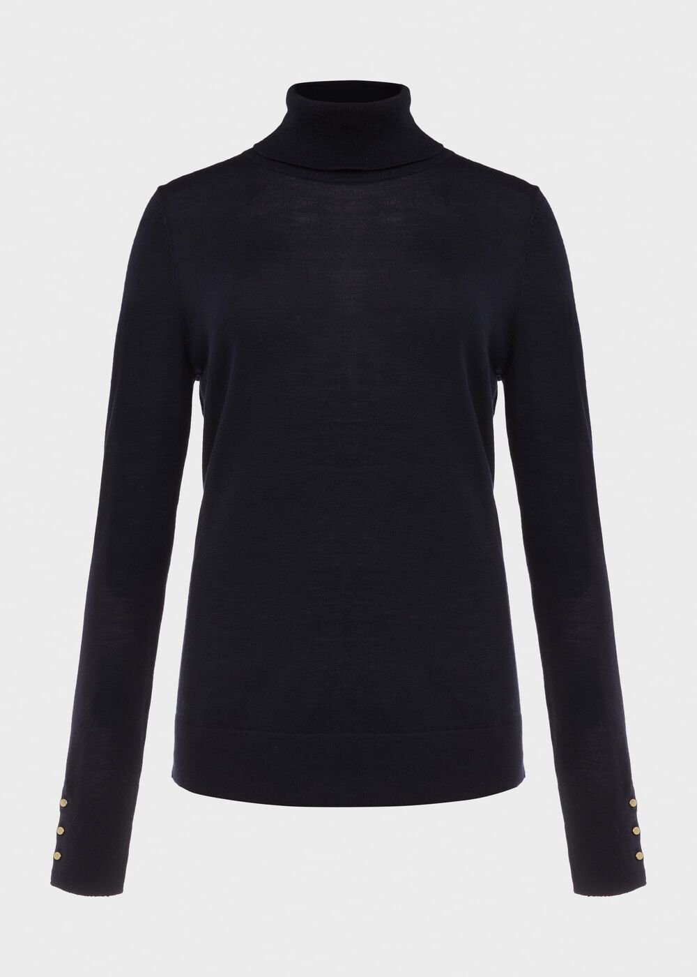 Lara Merino Wool Roll Neck Sweater, Navy, hi-res