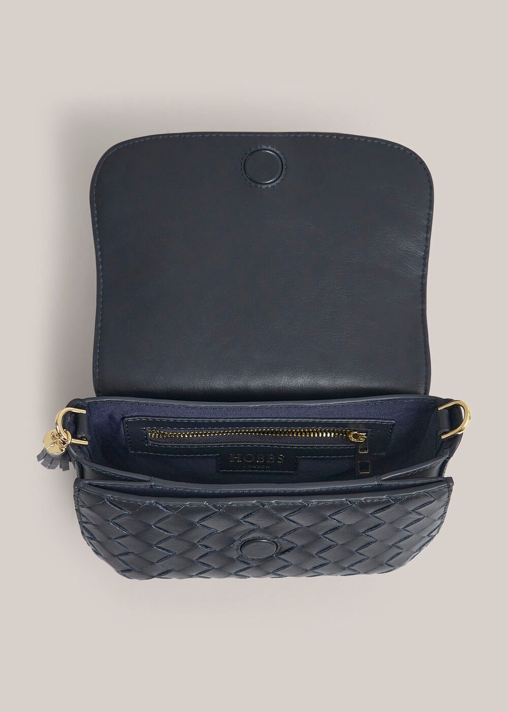Berwick Woven Leather Crosbody Bag, Hobbs Navy, hi-res
