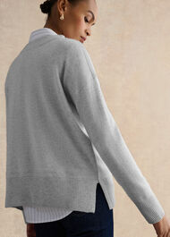 Carine Cashmere Sweater, Pale Grey Marl, hi-res