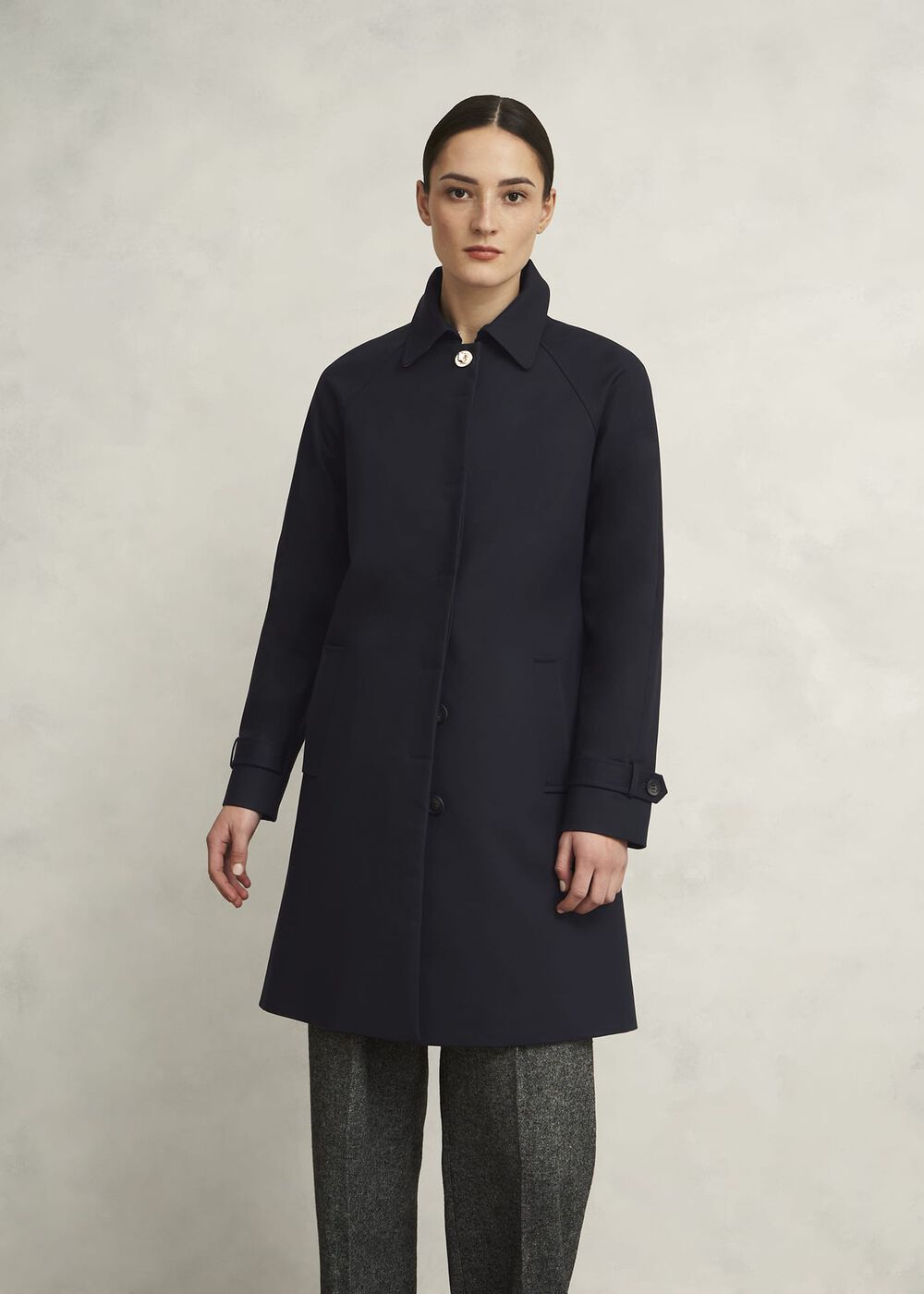 Vivienne Shower Resistant Trench Coat, Navy, hi-res