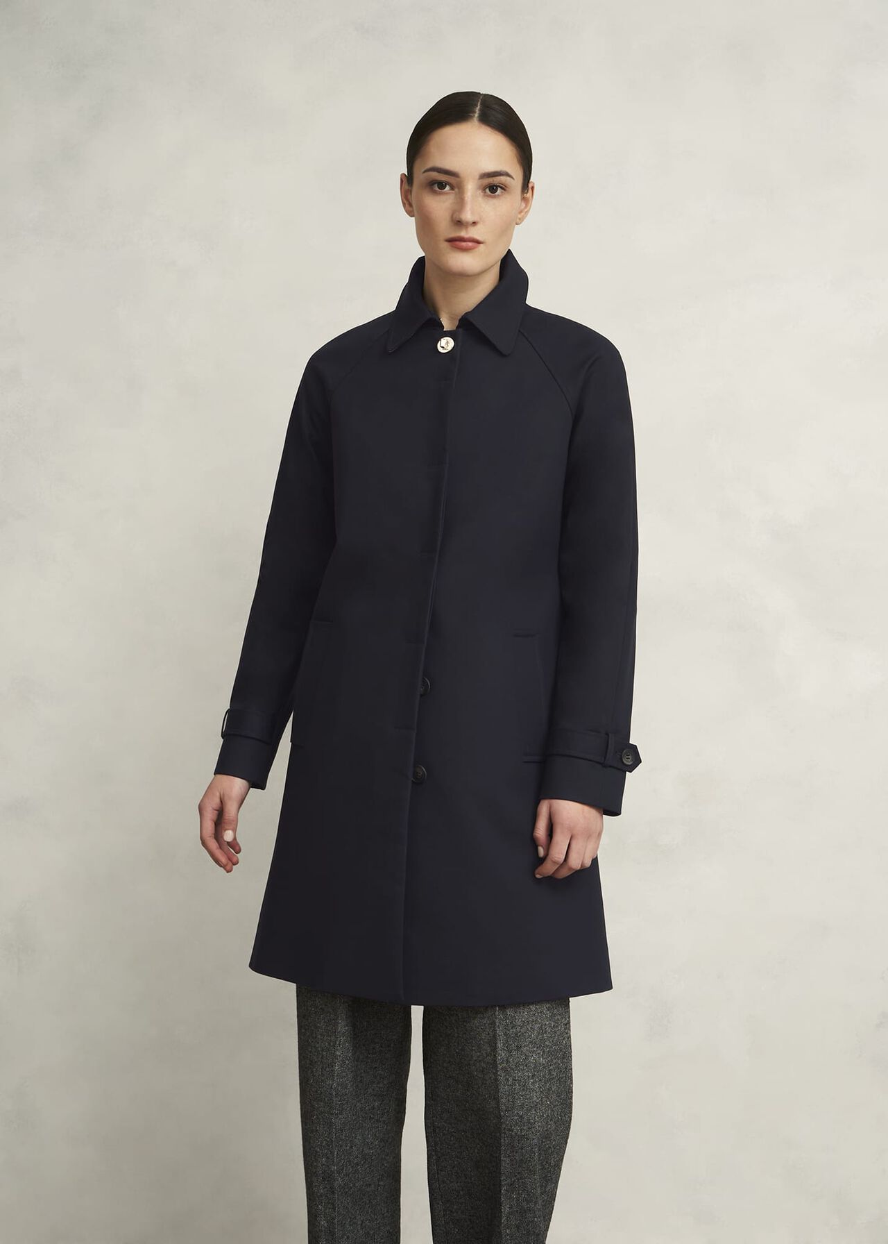 Vivienne Shower Resistant Trench Coat, Navy, hi-res