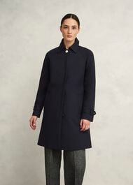 Vivienne Shower Resistant Trench Coat, Navy, hi-res