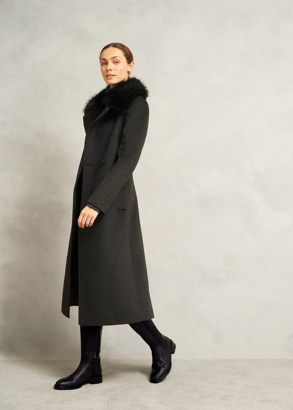 Perrie Leather Knee Boots, Black, hi-res