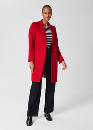 Tilda Wool Coat, Red, hi-res