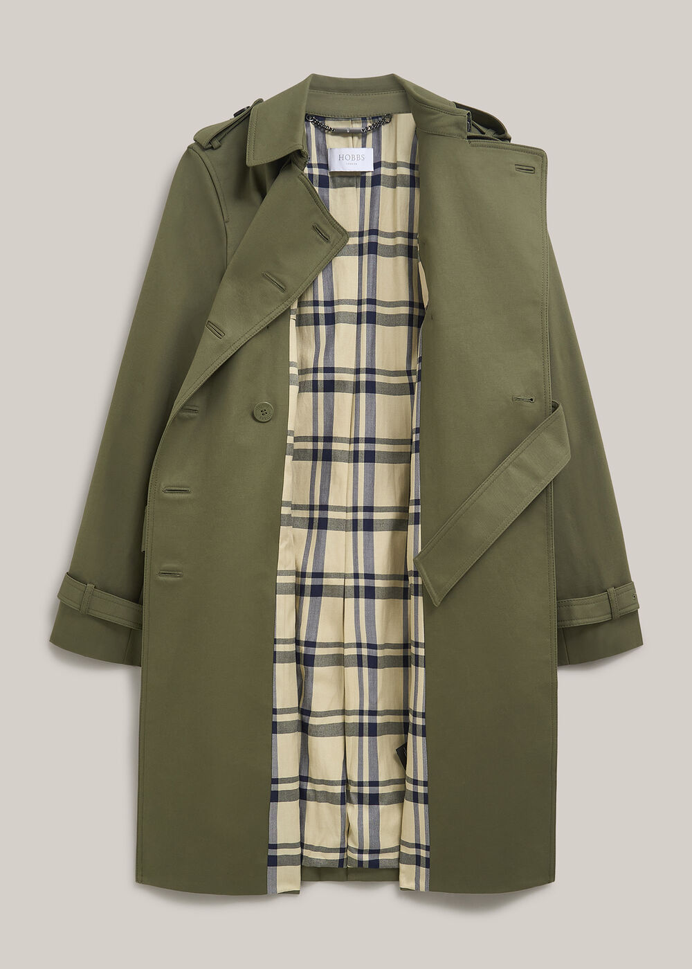 Skylar Shower Resistant Trench Coat, Olive Green, hi-res