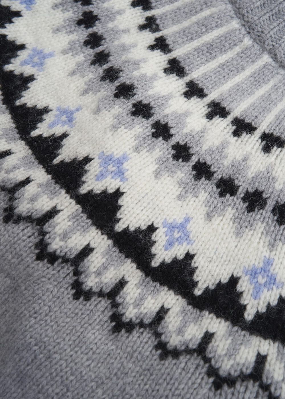 Anya Fairisle Sweater With Alpaca, Mid Grey Marl, hi-res