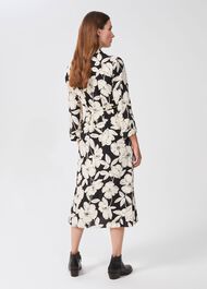 Chiara Floral Shirt Dress, Cream Black, hi-res