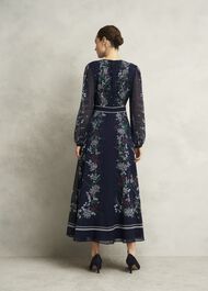 Sia Floral Silk Dress, Midnight Multi, hi-res