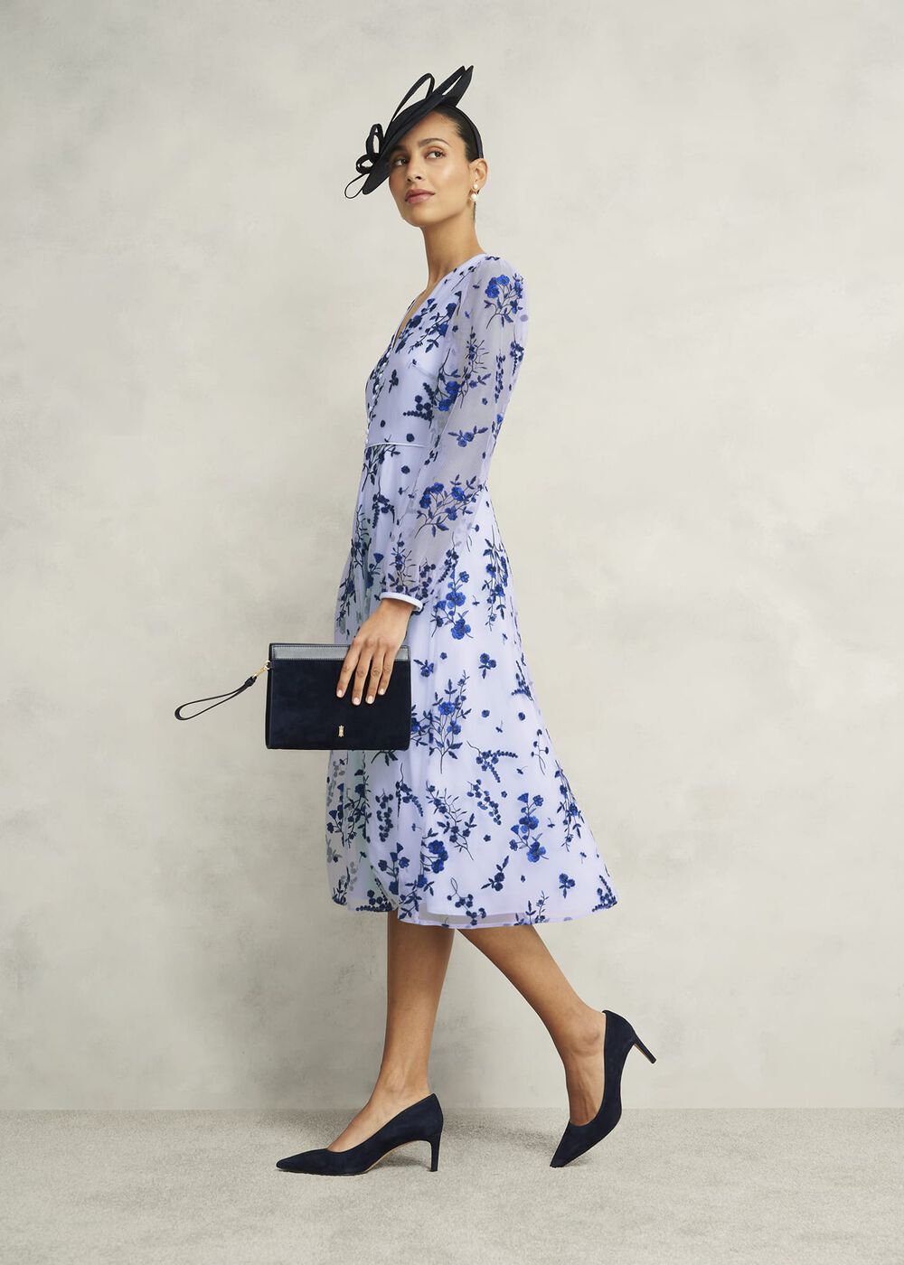 Ella Embroidered Dress, Midnight Blue, hi-res