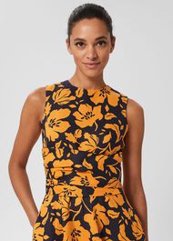 Petite Twitchill Dress, Navy Orange, hi-res