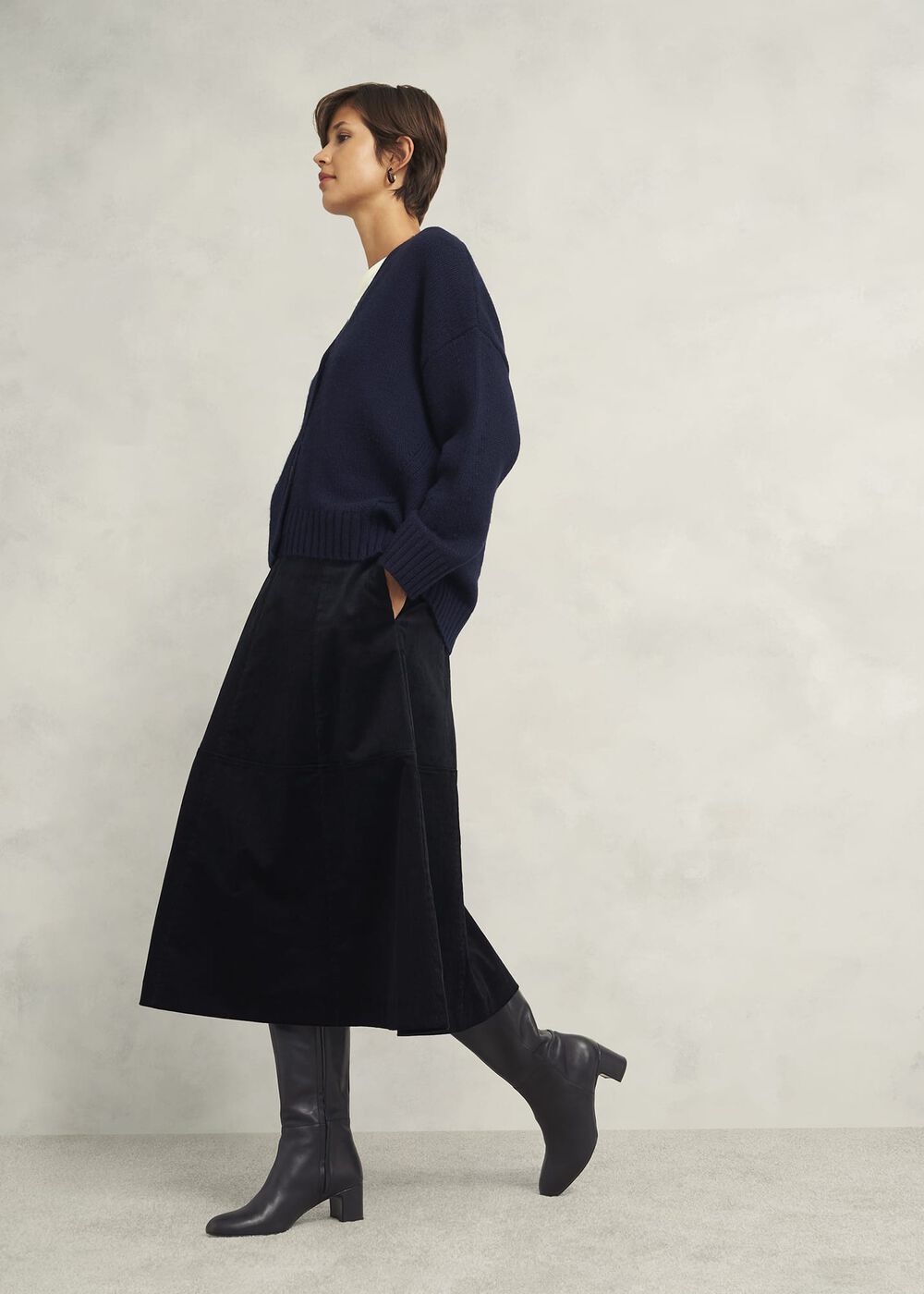 Caroline Knee Boots, Black, hi-res