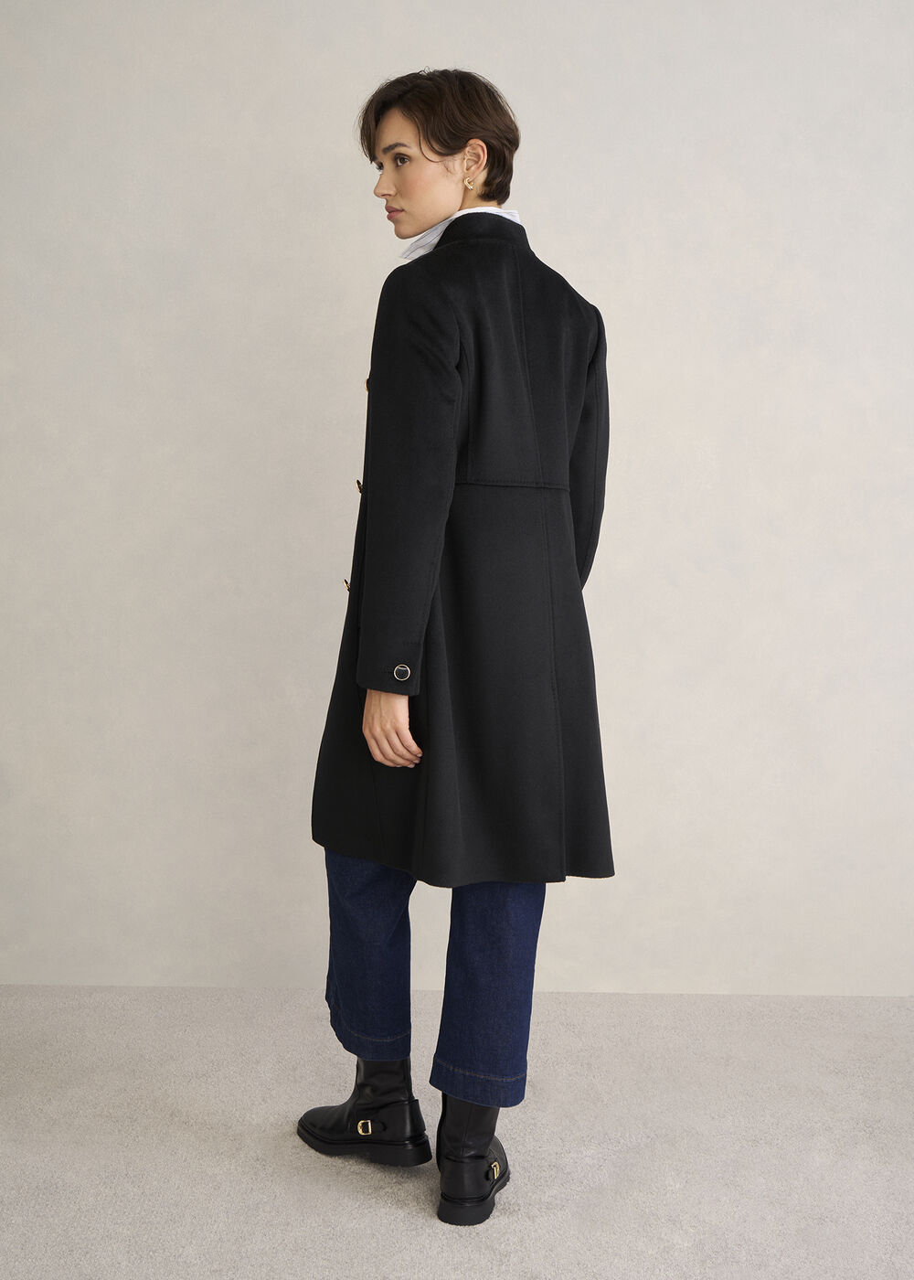 Selina Wool Coat, Black, hi-res