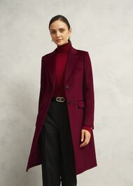 Cavendish Wool Coat, Beryl Red, hi-res