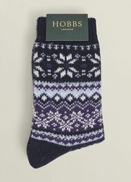 Fairisle Knit Socks, Purple Multi, hi-res