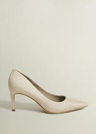 Leila Wool Silk Court Shoes, Oyster, hi-res