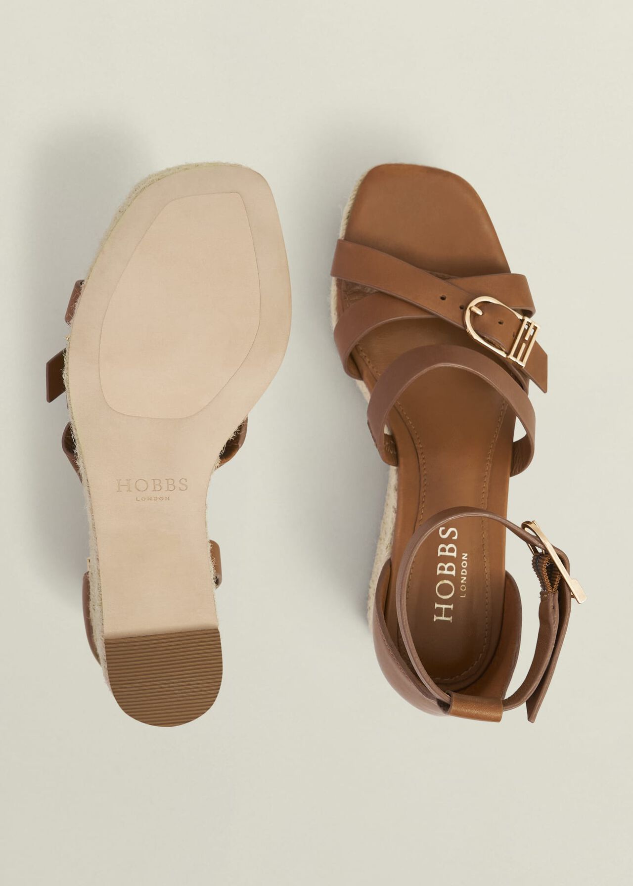 Paloma Leather Espadrilles, Tan, hi-res