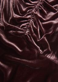 Isleworth Velvet Dress With Silk, Cocoa Brown, hi-res