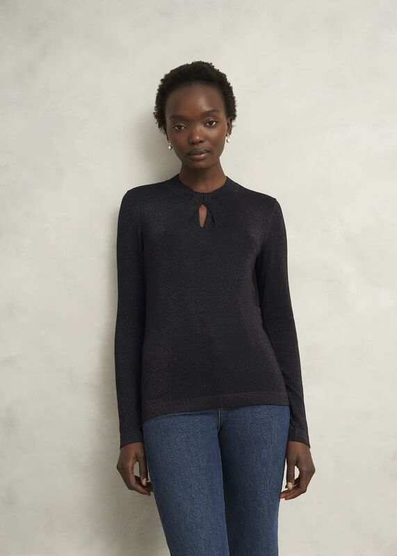 Sparkle Effie Keyhole Knitted Sweater