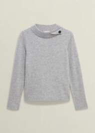 Talia Wool Cashmere Sweater, Grey Marl, hi-res